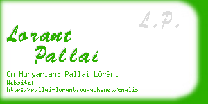 lorant pallai business card